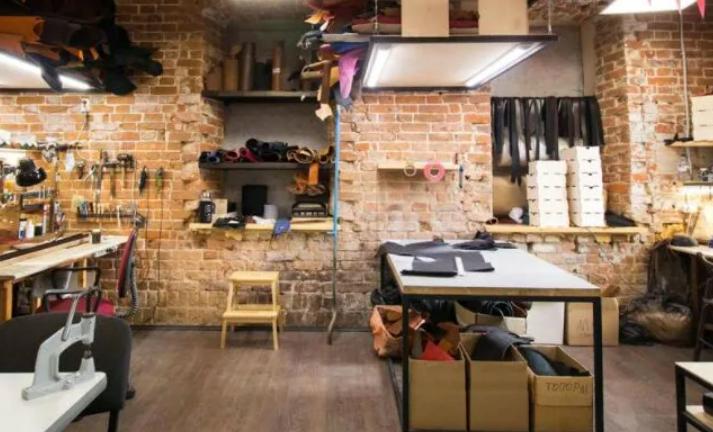 handcraft workshop with tools and materials