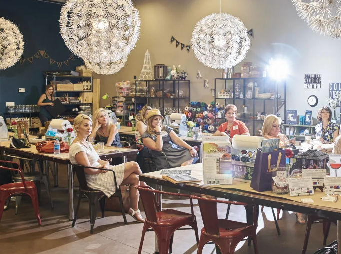 close-up of hands crafting an item