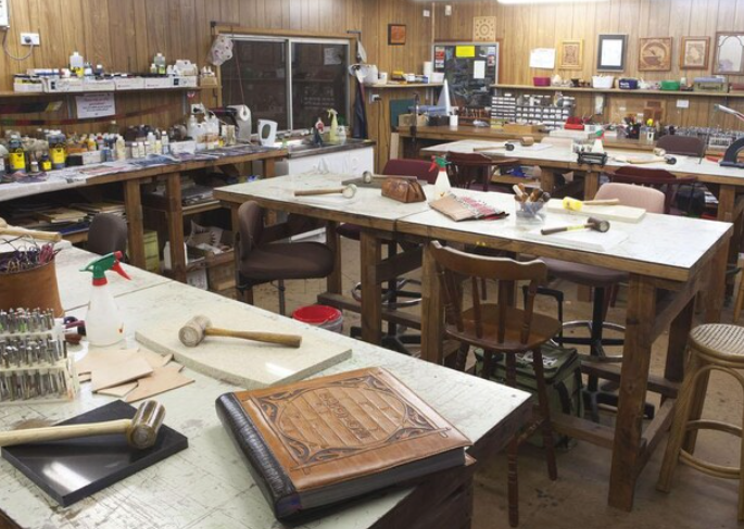 variety of handmade crafts and tools